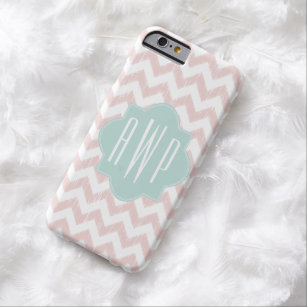 Pfirsich Zickzack Ikat Monogramm iPhone 6 Fall Barely There iPhone 6 Hülle