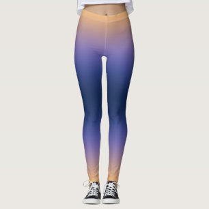 Pfirsich zu Indigo Farbverlauf Elegante Ombre Spor Leggings