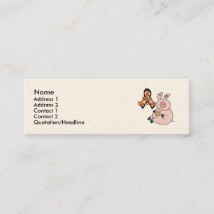 Pfirsichband-Schwein, Name, Adresse 1, Adresse 2, Mini Visitenkarte