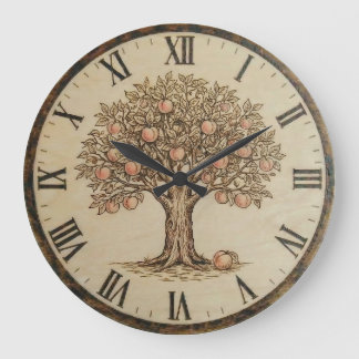 Pfirsichbaum-Wanduhr  Große Wanduhr