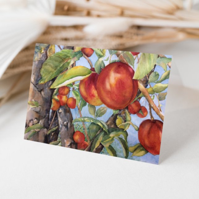 Pfirsichbäume Der Mensch und die Weintrauben Dankeskarte (Von Creator hochgeladen)