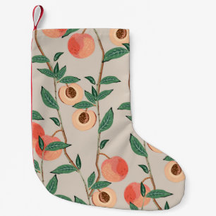 Pfirsichbäume mit Blätter und Früchten auf einem l Kleiner Weihnachtsstrumpf