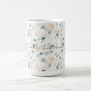 Pfirsichblaue Blumen   Kaffeetasse