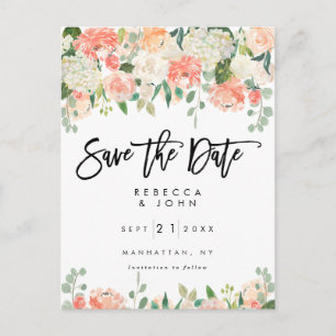 Pfirsichblumengrün, das Save the Date Karte
