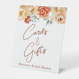 Pfirsichblumenkarten und -geschenke für Brautparty Sockelschild