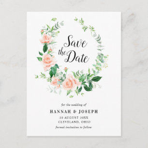 pfirsichblumenSave the Date Postkarte