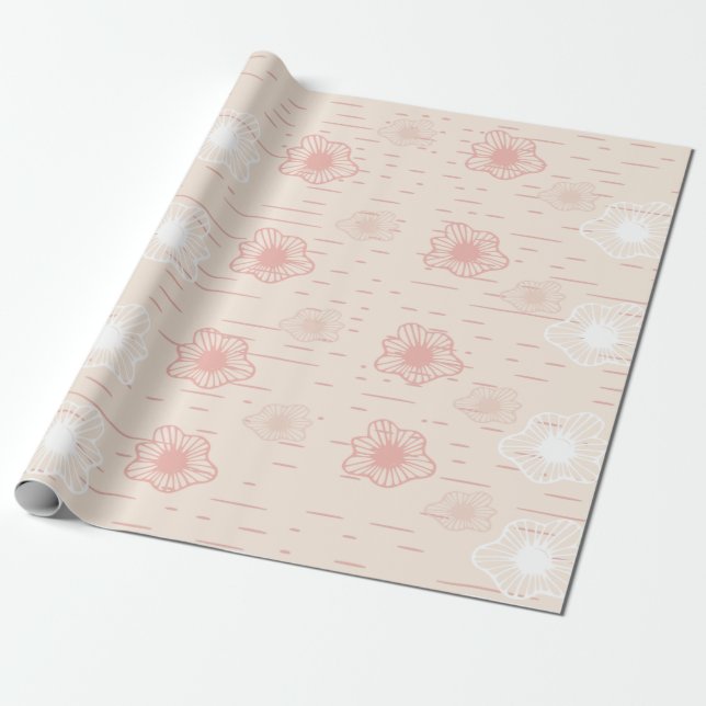 Pfirsichblüten-Abstraktes Geschenkverpackungspapie Geschenkpapier (Ungerollt)