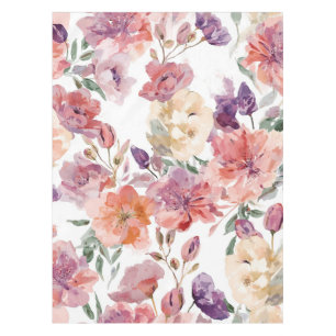 Pfirsichblüten Aquarell Blumen Botanische Blüten Tischdecke