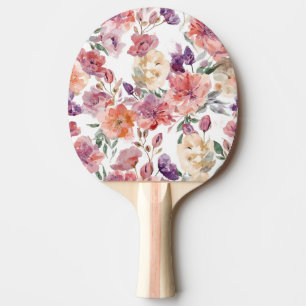Pfirsichblüten Aquarell Blumen Botanische Blüten Tischtennis Schläger