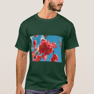 Pfirsichblüten-Blumenprint-T-Shirt T-Shirt