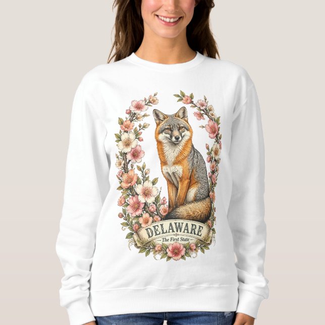 Pfirsichblüten-Fuchs von Delaware Sweatshirt (Vorderseite)