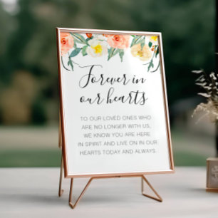 Pfirsichblüten für immer in unseren Herzen Gedenks Poster