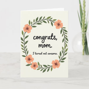 Pfirsichblüten-Gratulationskarte für Mama Karte