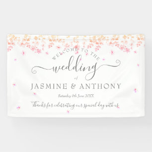 Pfirsichblüten-Hochzeit Banner