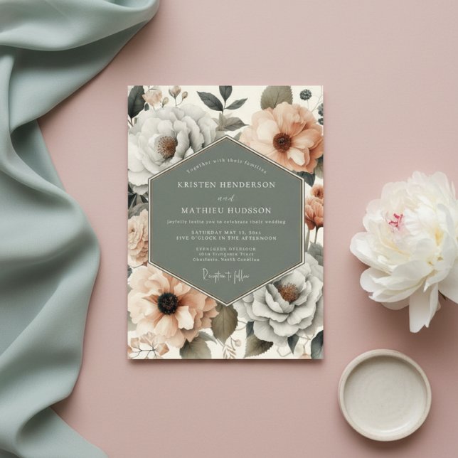 Pfirsichblüten-Hochzeit Einladung (Von Creator hochgeladen)