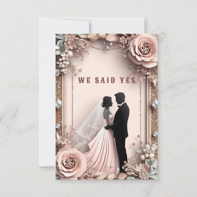 🌸 Pfirsichblüten Hochzeit im Frühling ✨ Save The Date (Vorderseite)