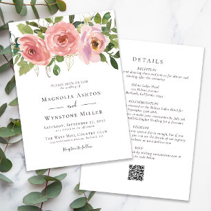 Pfirsichblüten Hochzeit in einem Einladung