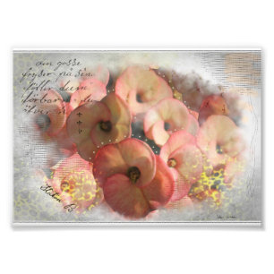Pfirsichblüten Mixed Media Fotodruck