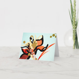 Pfirsichblüten über Blau Karte