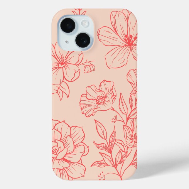 'Pfirsichblüten-Umriss' iPhone 15-Hülle Case-Mate iPhone Hülle (Rückseite)