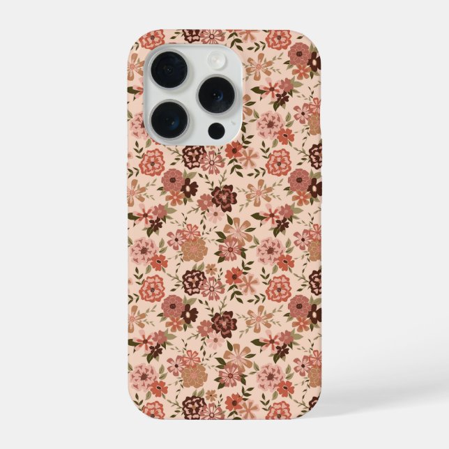 Pfirsichbraun-Muster iPhone Hülle (Rückseite)