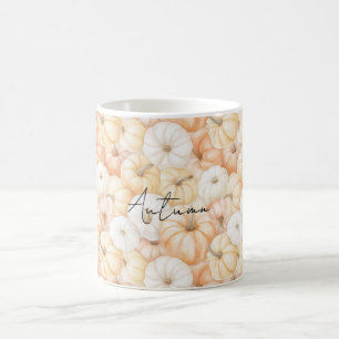 Pfirsichcreme Weiße Orange Kürbisse Kaffeetasse