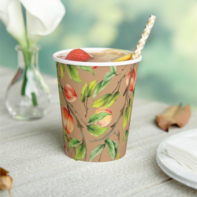 Pfirsiche am Baum Pappbecher (In Situ)