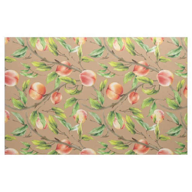 Pfirsiche am Baum Stoff (Fat Quarter (45,7 x 55,9 cm))