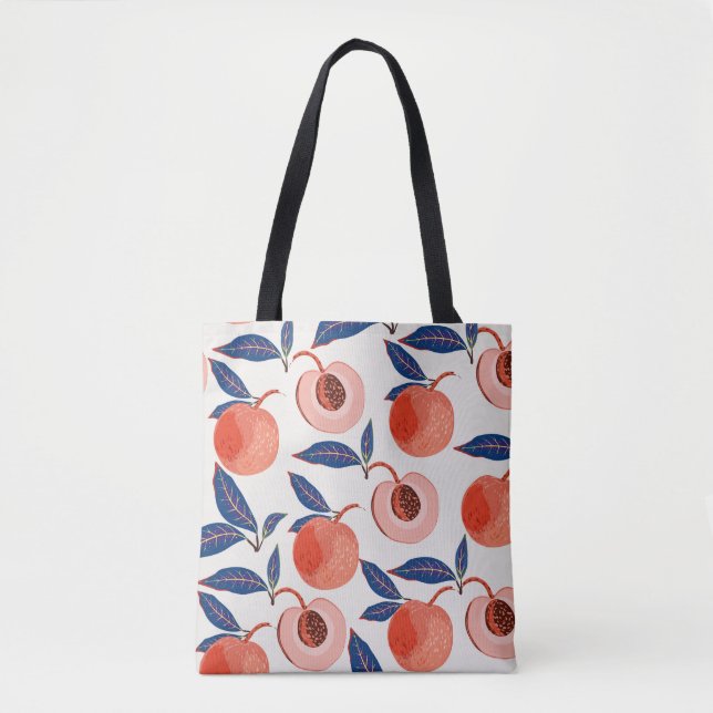 Pfirsiche Apricot Blätter Creme Background (Vorderseite)