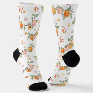 Pfirsiche, Aprikosen und Pillen Pharmacy Socken