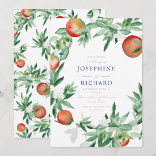 Pfirsiche, Aquarelle Design, für Hochzeiten einlad Einladung