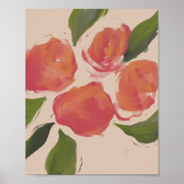 Pfirsiche auf Beige Poster