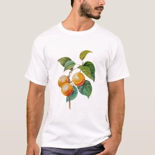 Pfirsiche auf dem Zweig. Farbiges Vintages Design T-Shirt