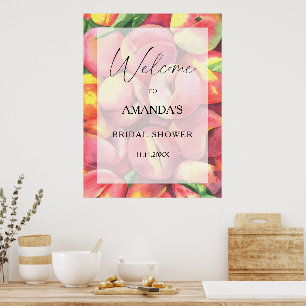 Pfirsiche - Begrüßungszeichen Brautparty Poster