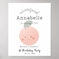 Pfirsiche & Cream Kawaii Girl Geburtstag Begrüßung