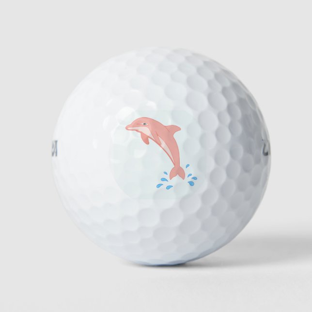 Pfirsiche der rosa Dolphin Golfball (Vorderseite)