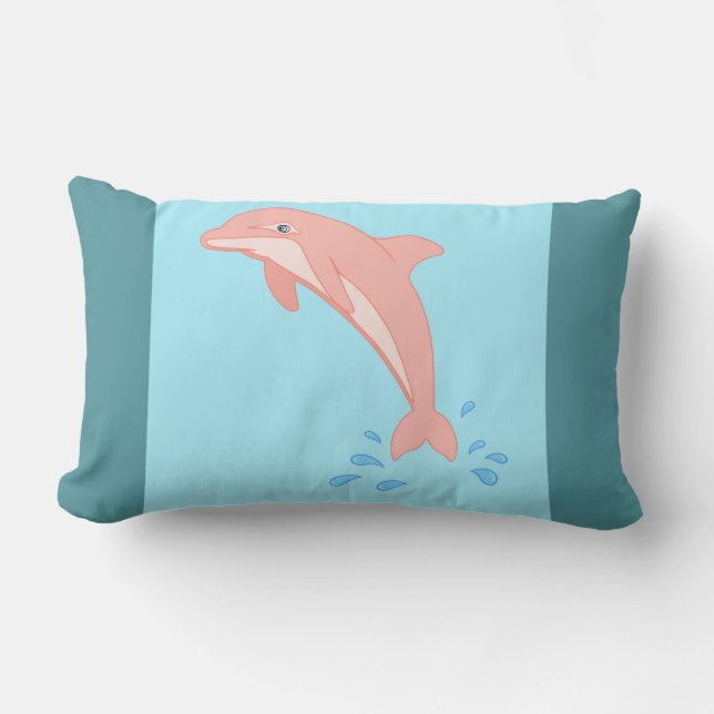 Pfirsiche der rosa Dolphin Lendenkissen (Vorderseite)