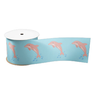 Pfirsiche der rosa Dolphin Satinband