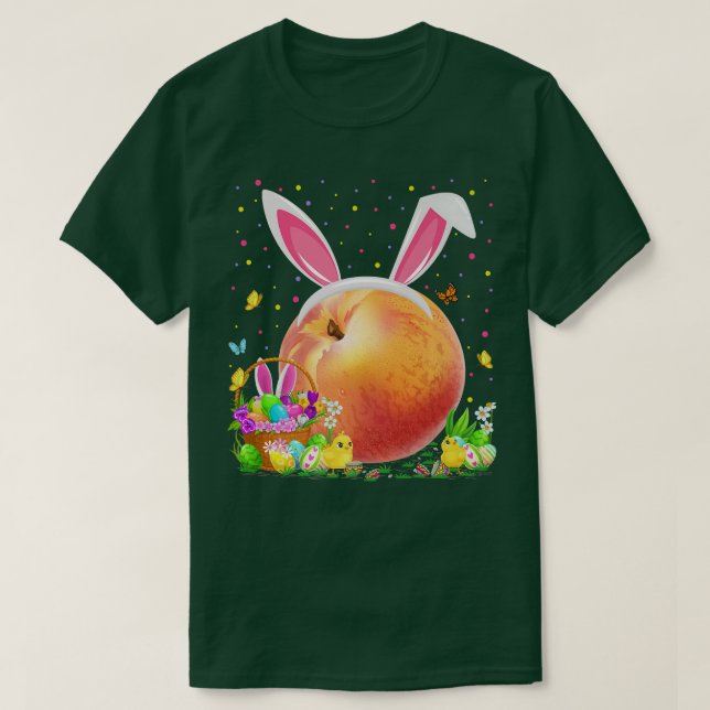 Pfirsiche Früchte Ostereier Hunt Bunny Pfirsiche O T-Shirt (Design vorne)