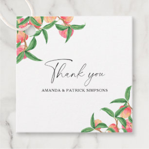 Pfirsiche - Hochzeit Danke Geschenkanhänger