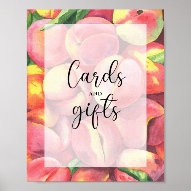 Pfirsiche - Karten und Geschenke Babyduschposter Poster (Vorne)