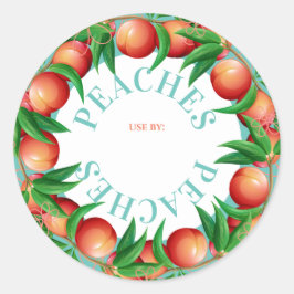 Pfirsiche mit Konservenkonserven Runder Aufkleber