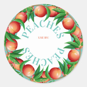 Pfirsiche mit Konservenkonserven Runder Aufkleber