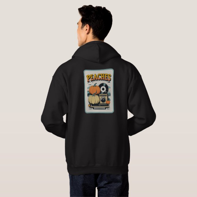 Pfirsiche Platten Hoodie (Schwarz voll)