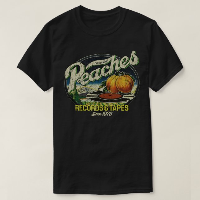 Pfirsiche Platten Tapes 1975 Baseball T-Shirt (Design vorne)