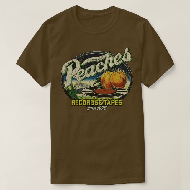 Pfirsiche Platten Tapes 1975 Baseball TShirt (Design vorne)