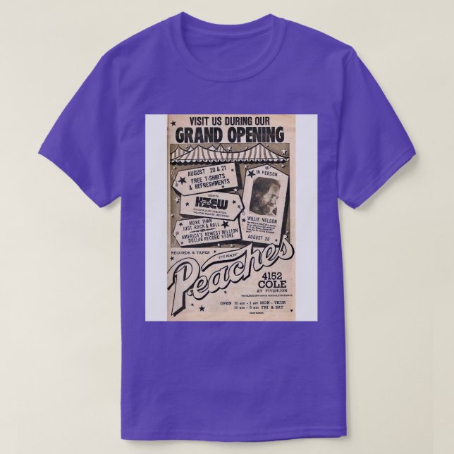 Pfirsiche Platten Tapes KZEW TShirt (Design vorne)