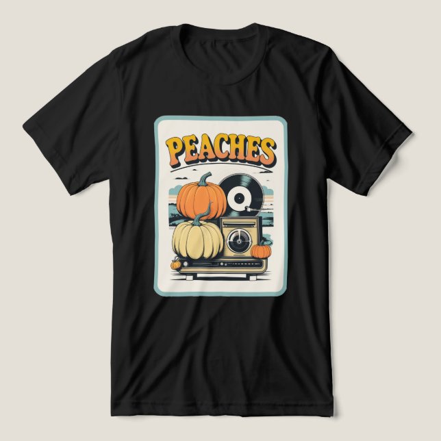 Pfirsiche Platten Tri-Blend Shirt (Design Vorderseite)
