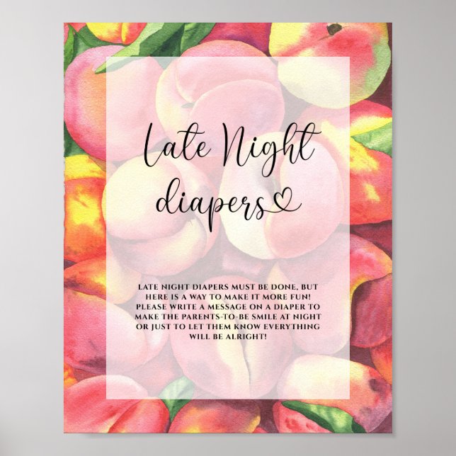 Pfirsiche - Poster für Späte-Nacht-Windeln (Vorne)