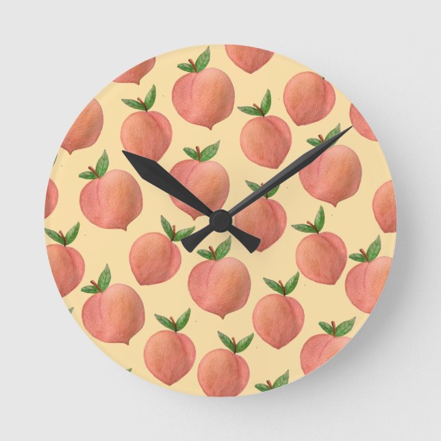 Pfirsiche Runde Wanduhr (Vorderseite)